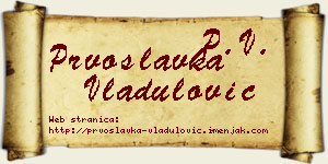 Prvoslavka Vladulović vizit kartica